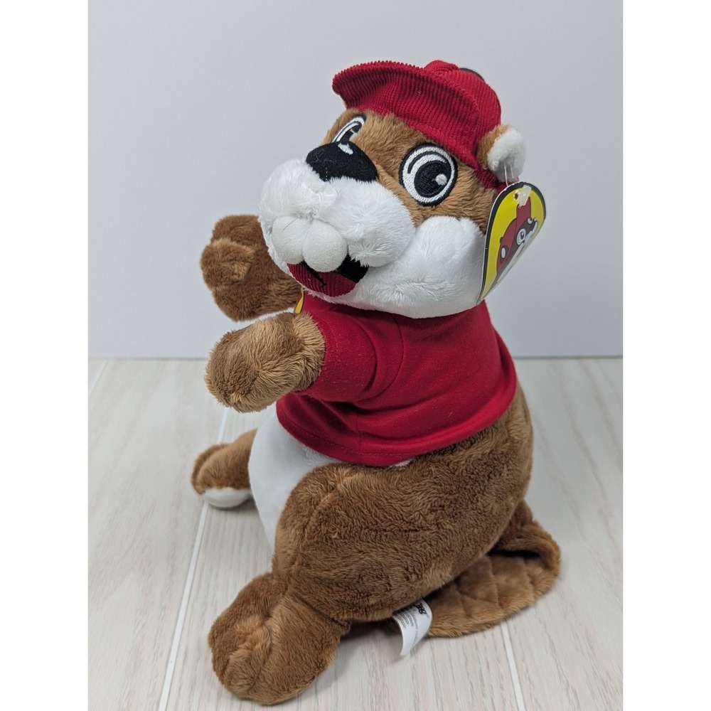 Buc-ee's Plush Beaver Jaag Toys 2002 Red hat shirt w/ tag
